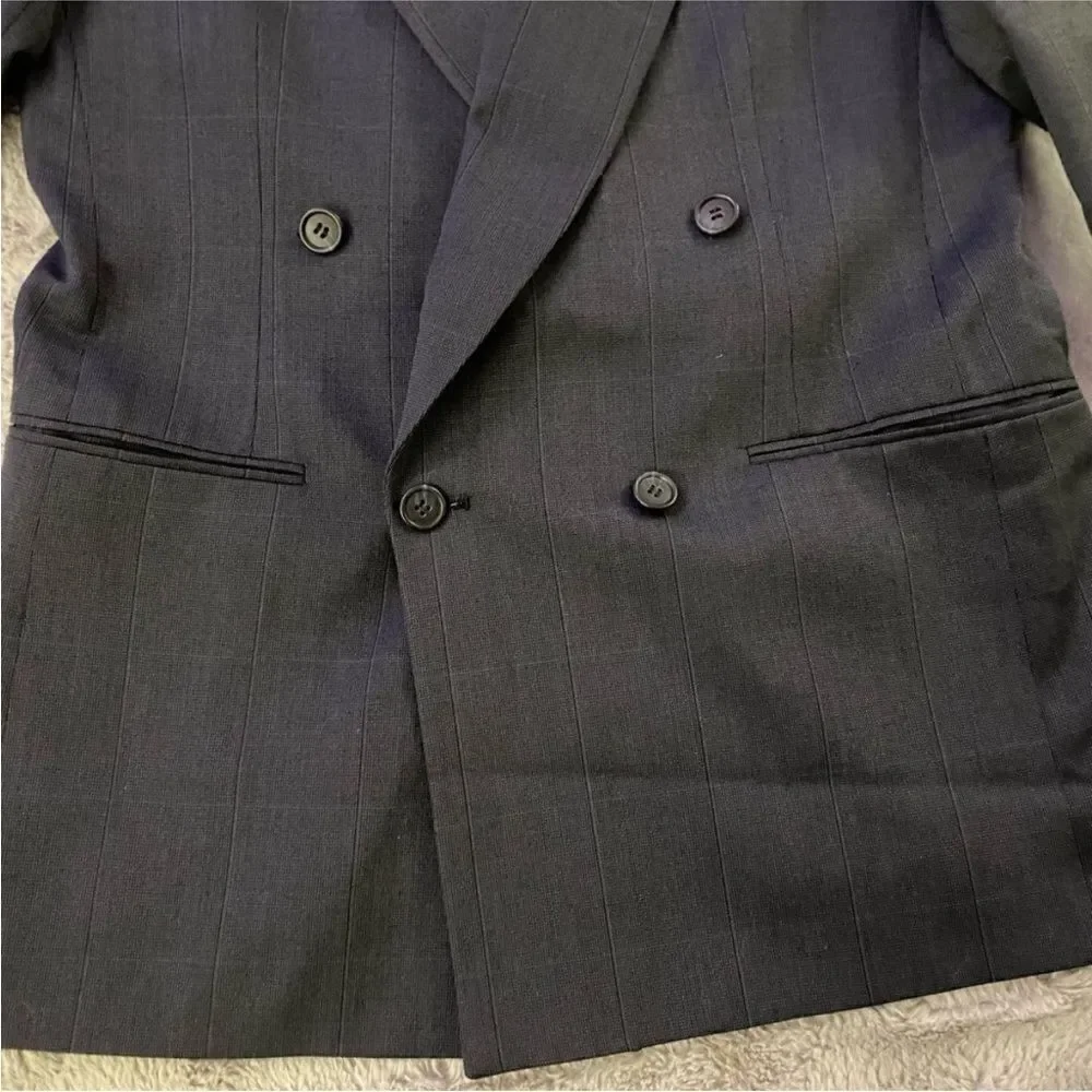 Pierre Cardin Classic Gray Double-Breasted Men's Blazer, M